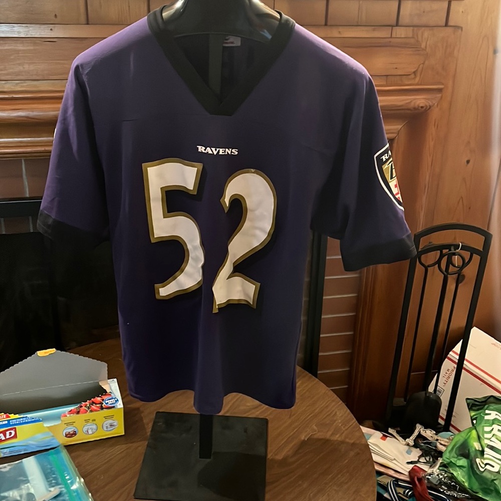LOGO ATHLETIC Baltimore Ravens, 52, R. Lewis, printed, XL, some pulls in fabric